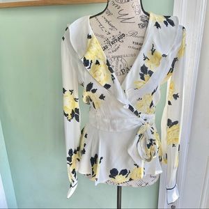 NWOT GANNI Floral Wrap Blouse